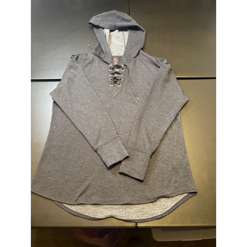 Free 2B Gray Lace‎ Up Long Sleeve Hoodie Women XXL